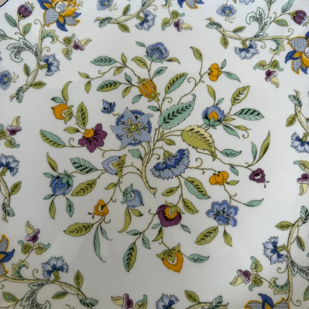 Vintage Handled Cake Plate Platter by Minton in Haddon Hall Blue